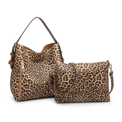Alexa 2-in-1 Hobo Bag w/Dual Zip Compartments - Leopard - One Amazing Find: Creative Home Market