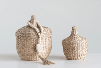 Hand-Woven Baskets with Lids, Set of 2 - One Amazing Find: Creative Home Market