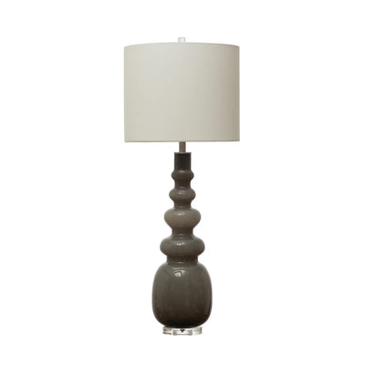 Glass Floor/Table Lamp with White Linen Shade - One Amazing Find: Creative Home Market