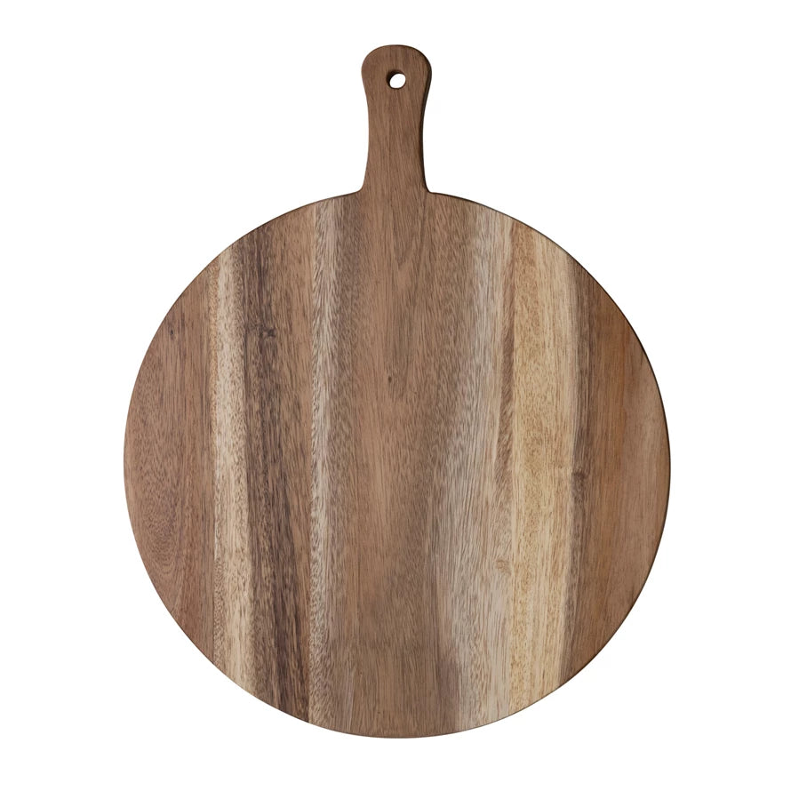 Chevron Pattern Wooden Round Chopping Board