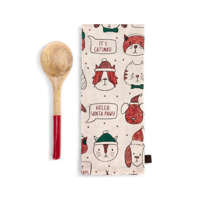 Happy Howl-idays Towel & Spoon Set - One Amazing Find: Creative Home Market