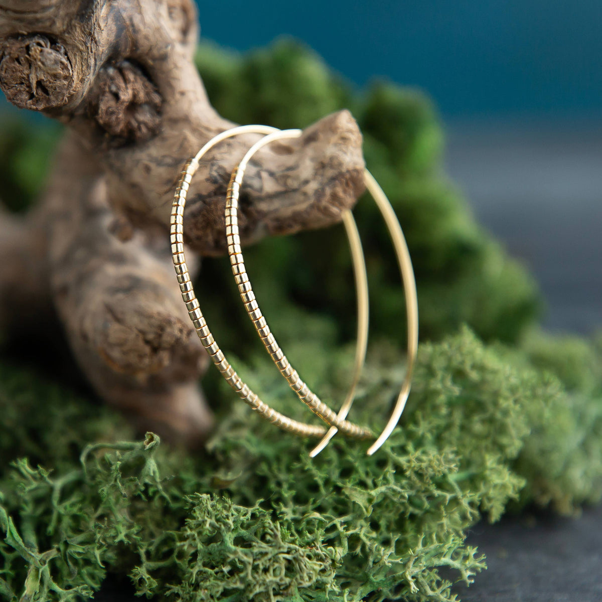 Norah Earrings-Gold | Beaded Threader Earrings