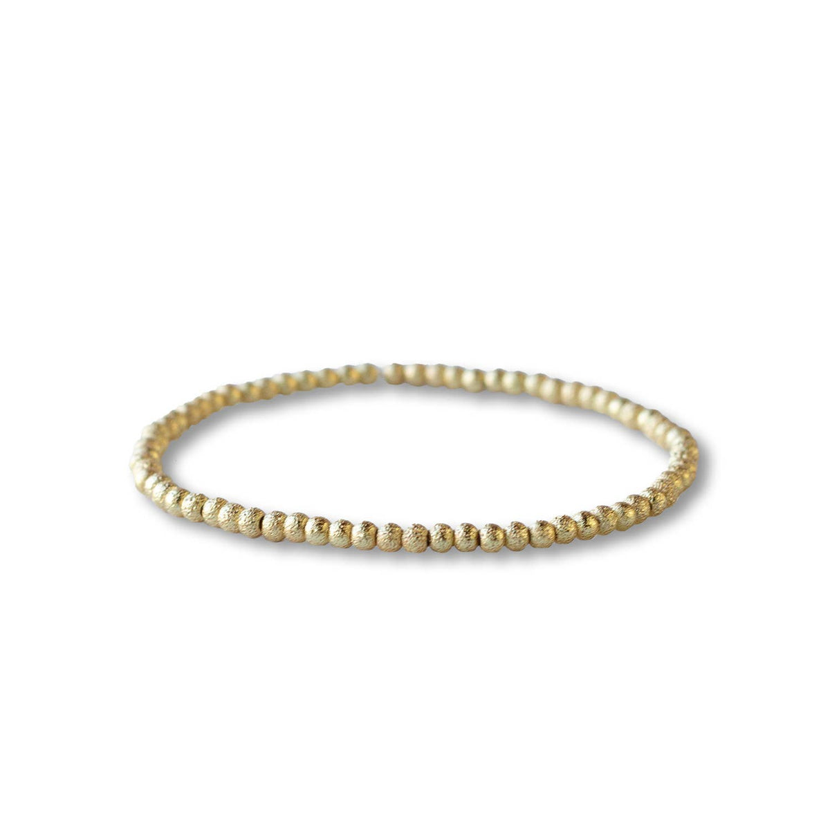 Gold Beaded Bracelets-3mm, Textured
