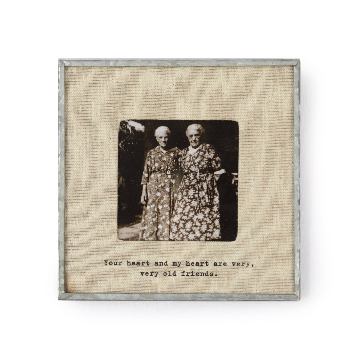Your Heart & My Heart Zinc Linen  Frame 3.5”x3.5"