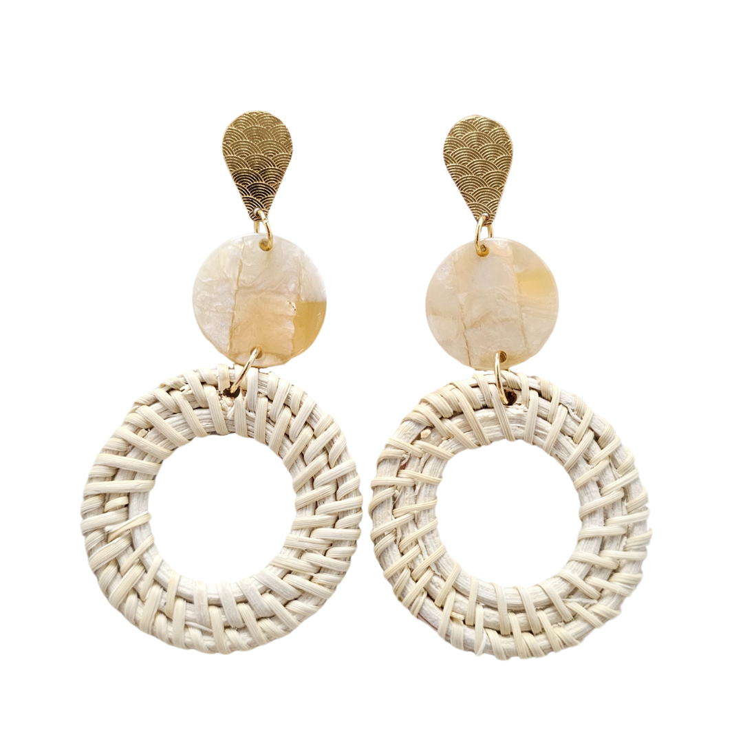 Lana Earrings - Light Rattan // Resort, Jewelry