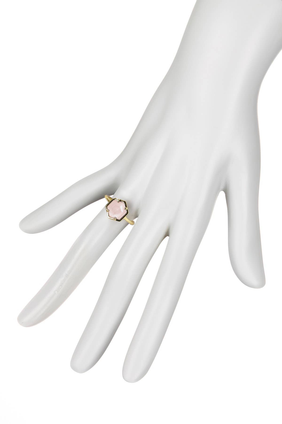 Rose Quartz Hexagon Ring - GF