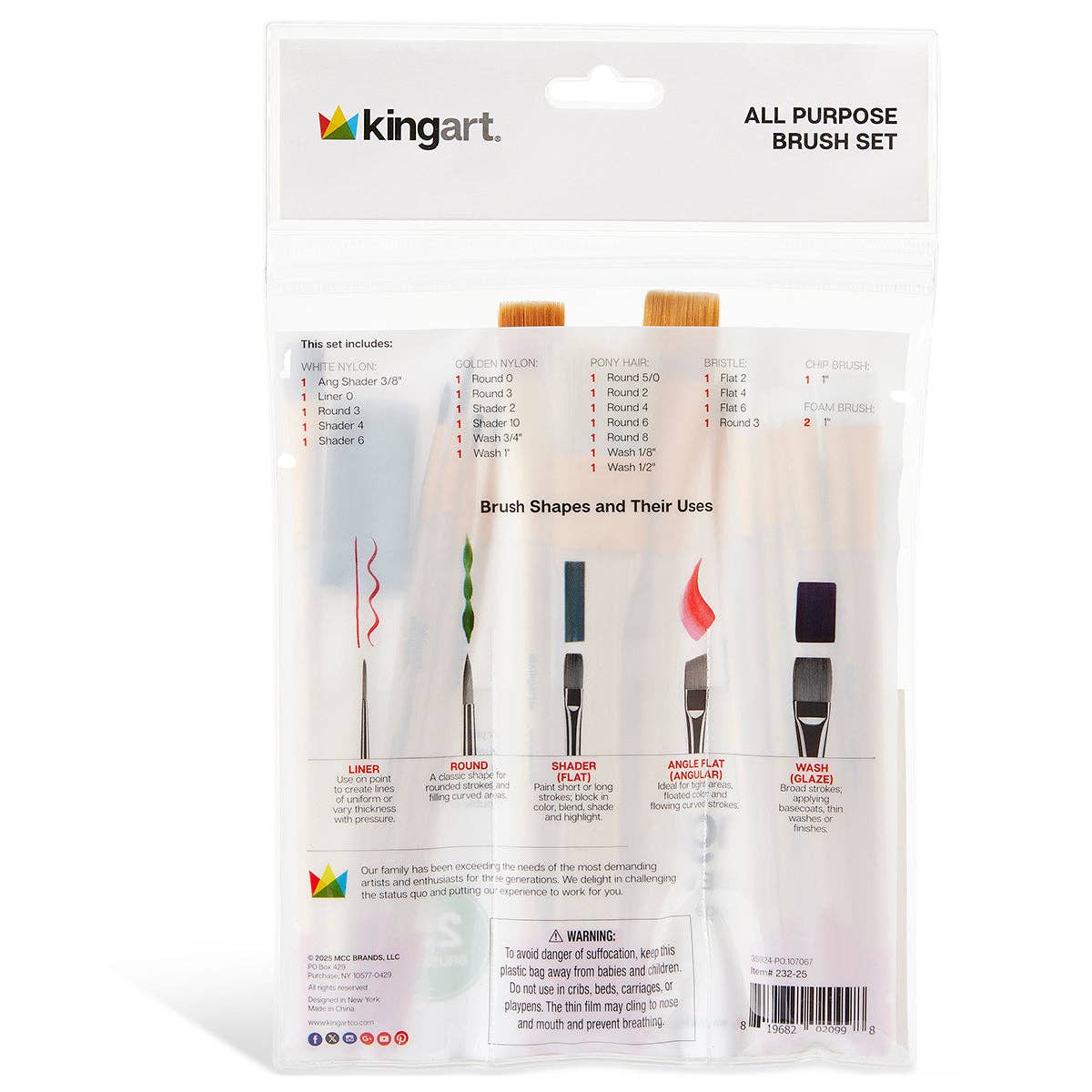 Studio Brush Set Multi-Purpose - 25 Pieces