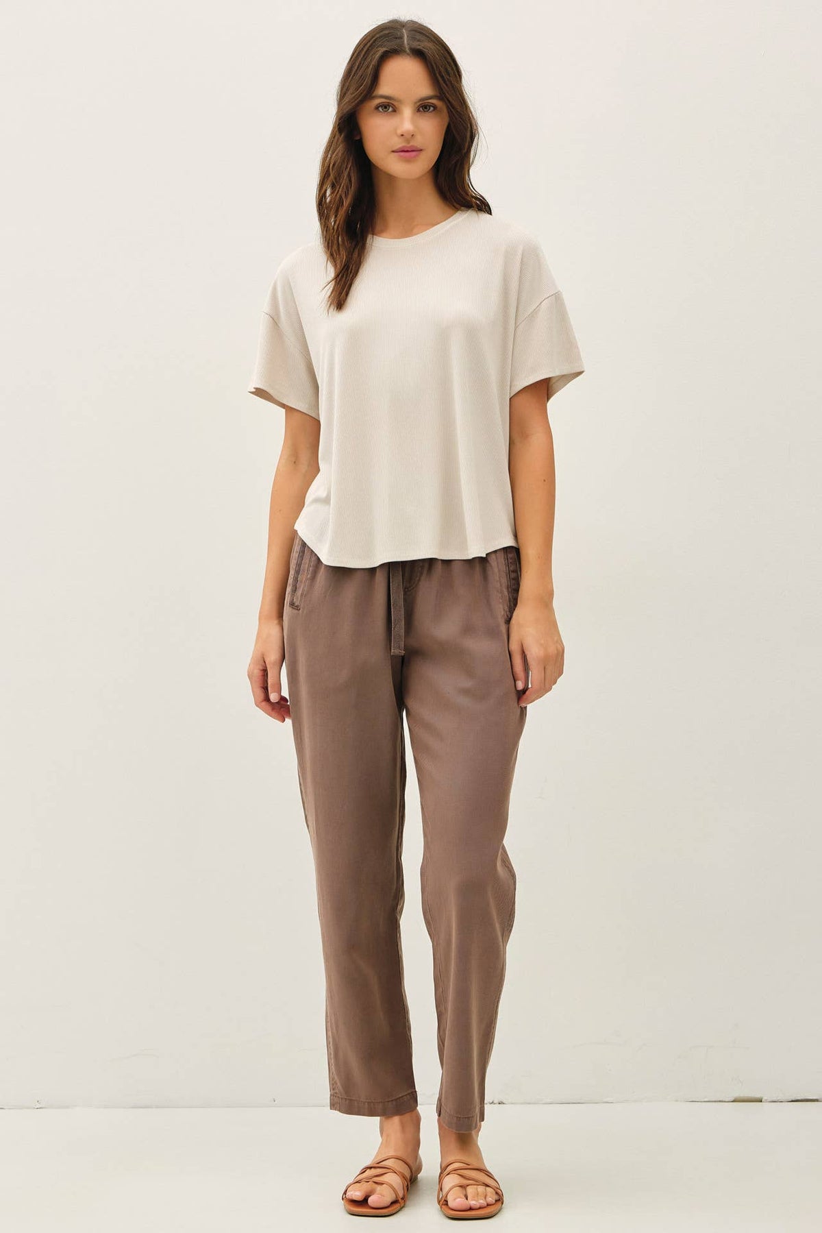 GARMENT DYE RIBBED BOXY FIT T-SHIRT