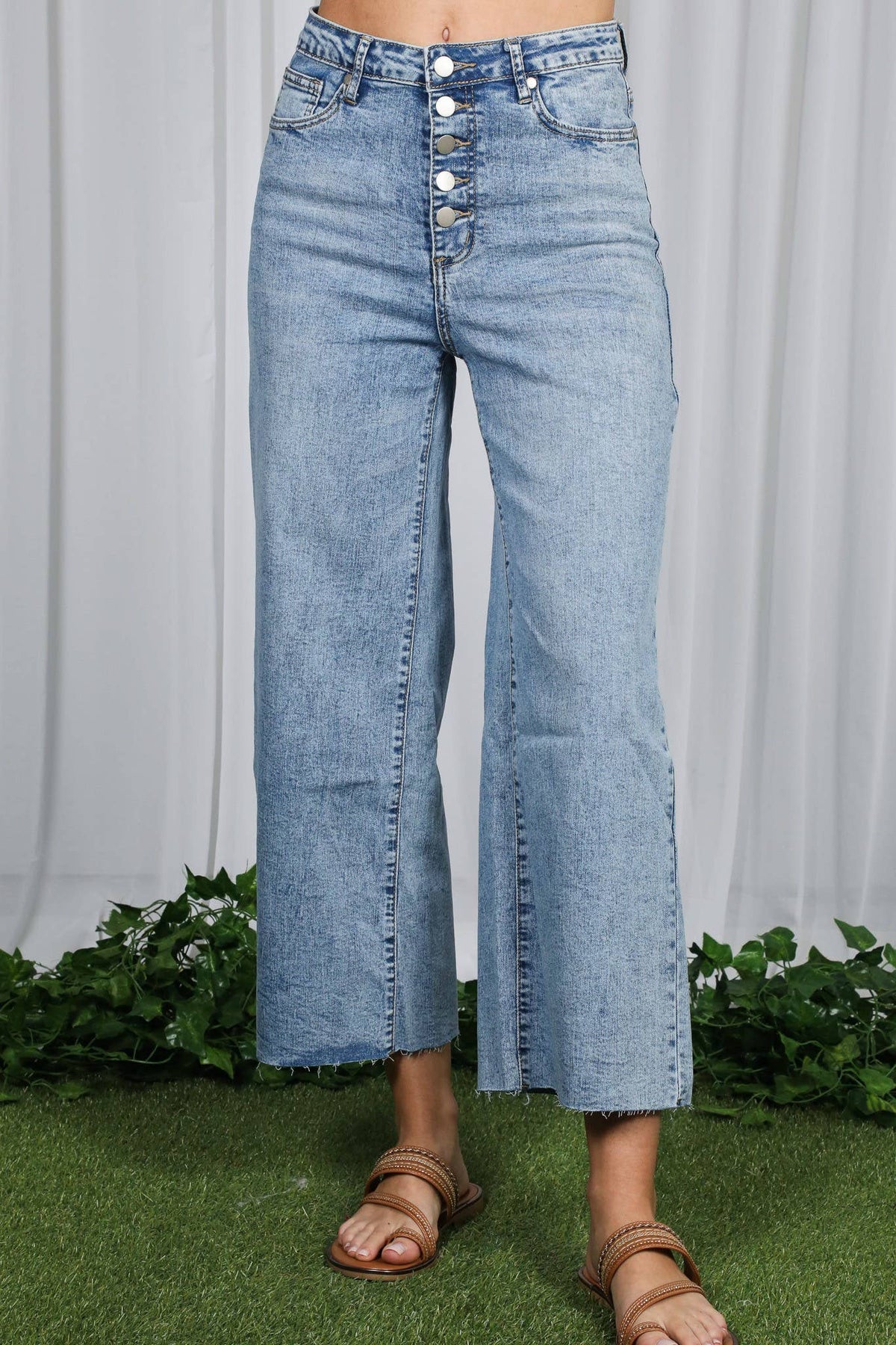 Trendy Cropped Stretchy Casual Washed Denim Jean VP83028