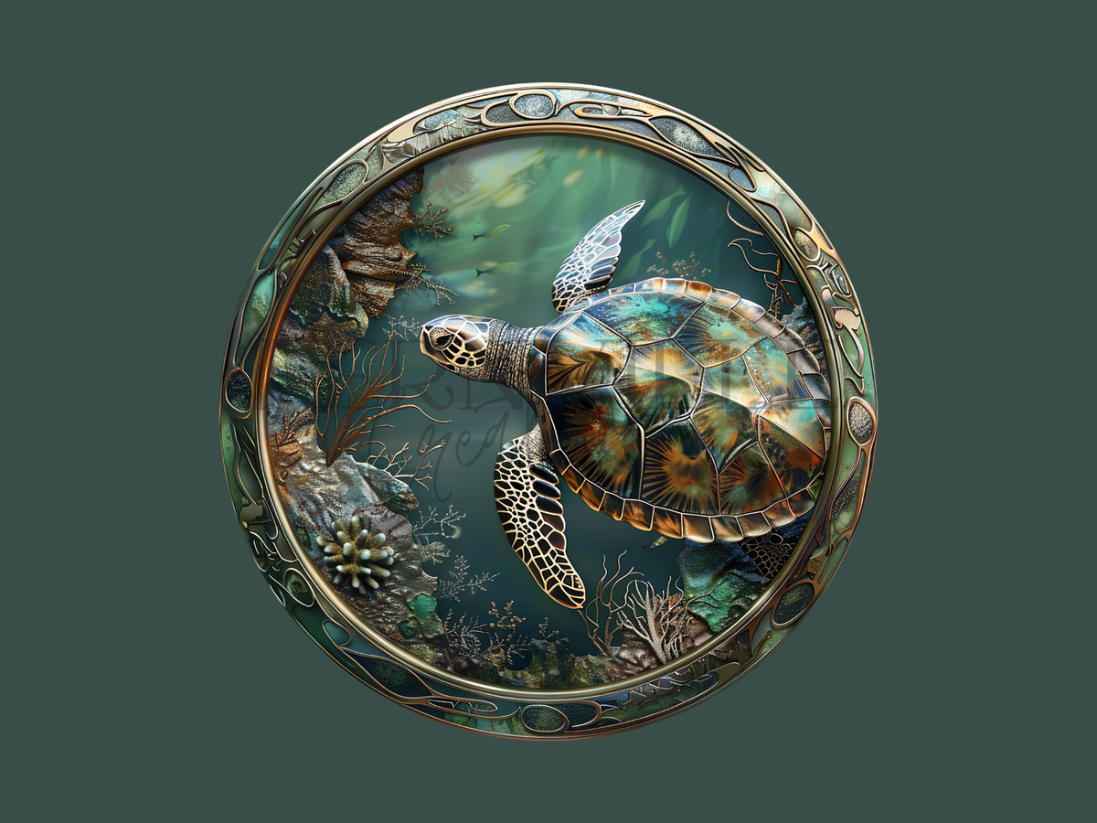 Turtle Coaster, Flat Surface Coaster, Nature-Inspired Home