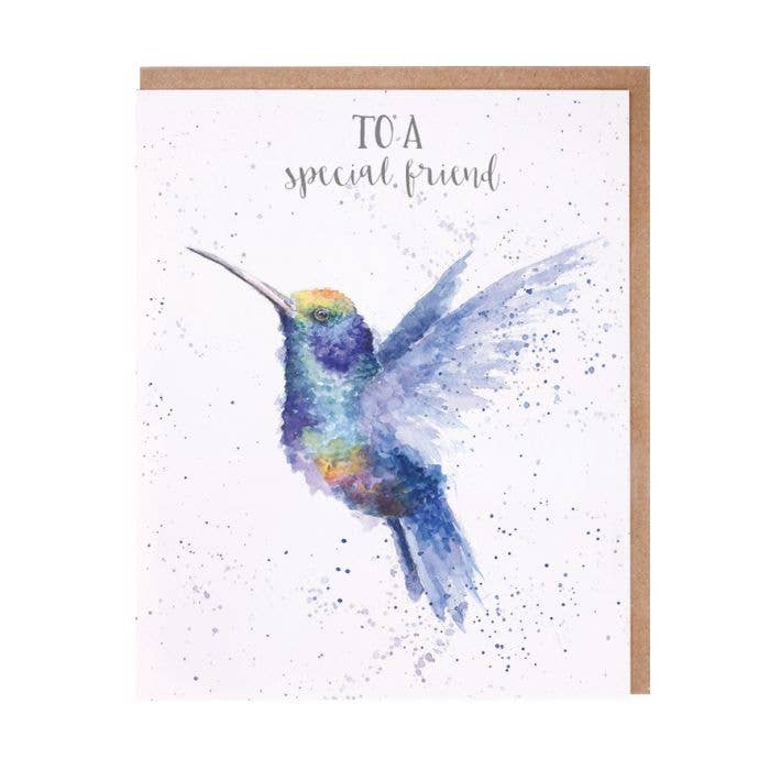 Rainbow Hummingbird Friendship Card