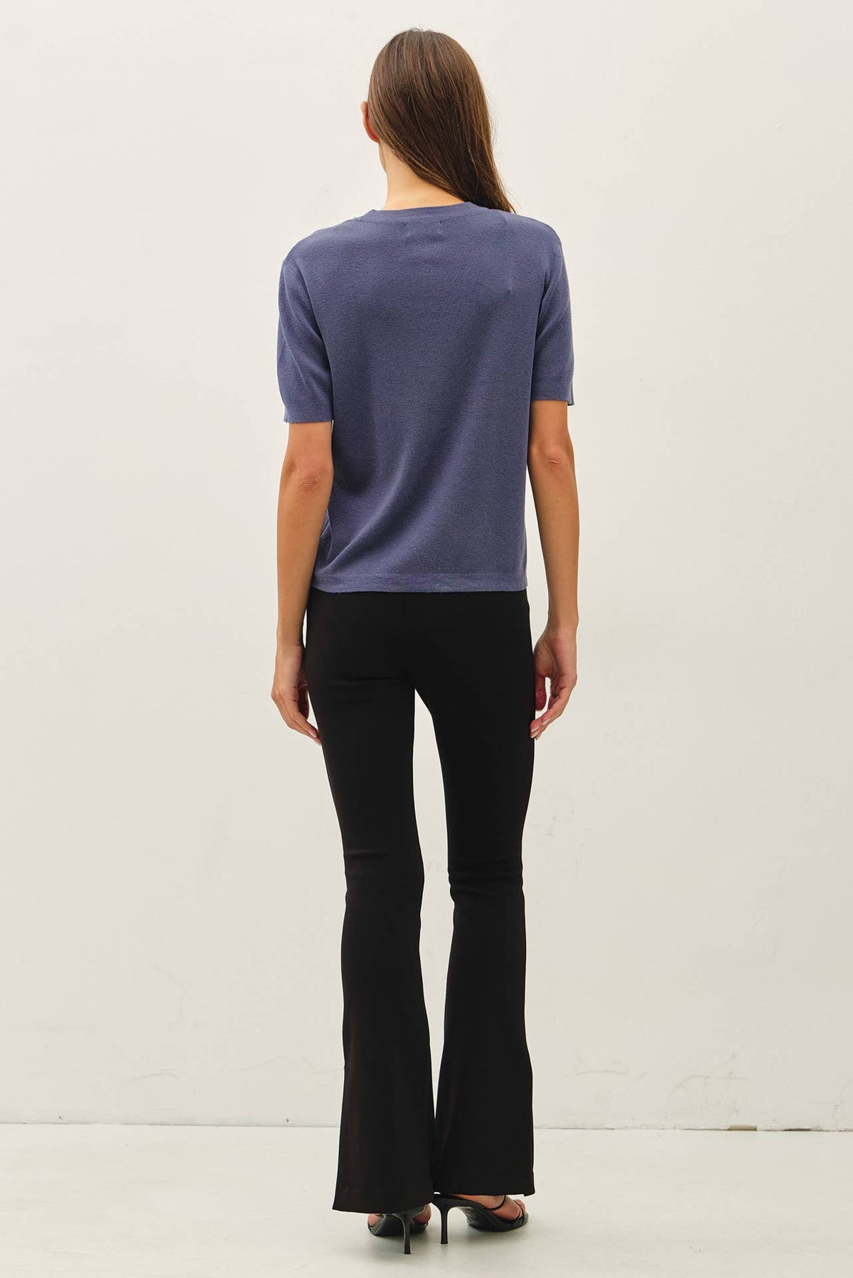 CASHMERE BLENDED SHORT SLEEVE SWEATER