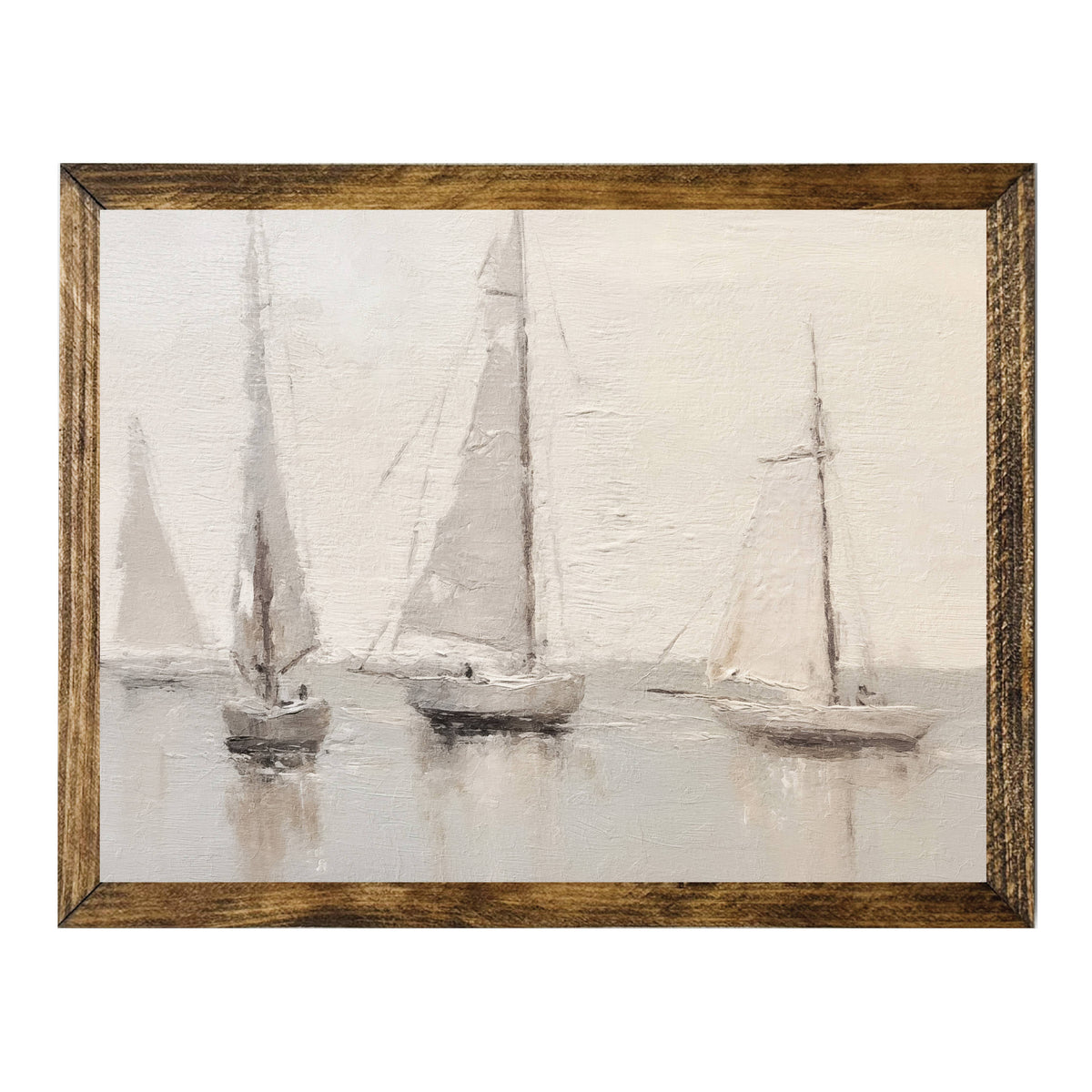 TIMBERLAND FRAME NEUTRAL SAILBOAT COASTAL NAUTICAL DECOR