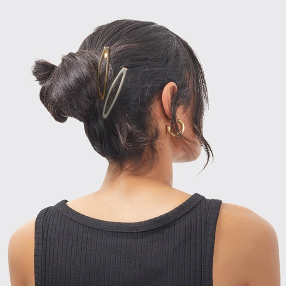 Enameled Elongated Eucalyptus 4 Piece Snap Clip Set