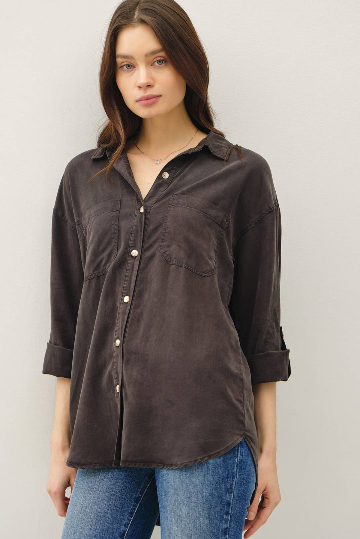 SOFT-WASHED TENCEL OVERSIZED SHIRT