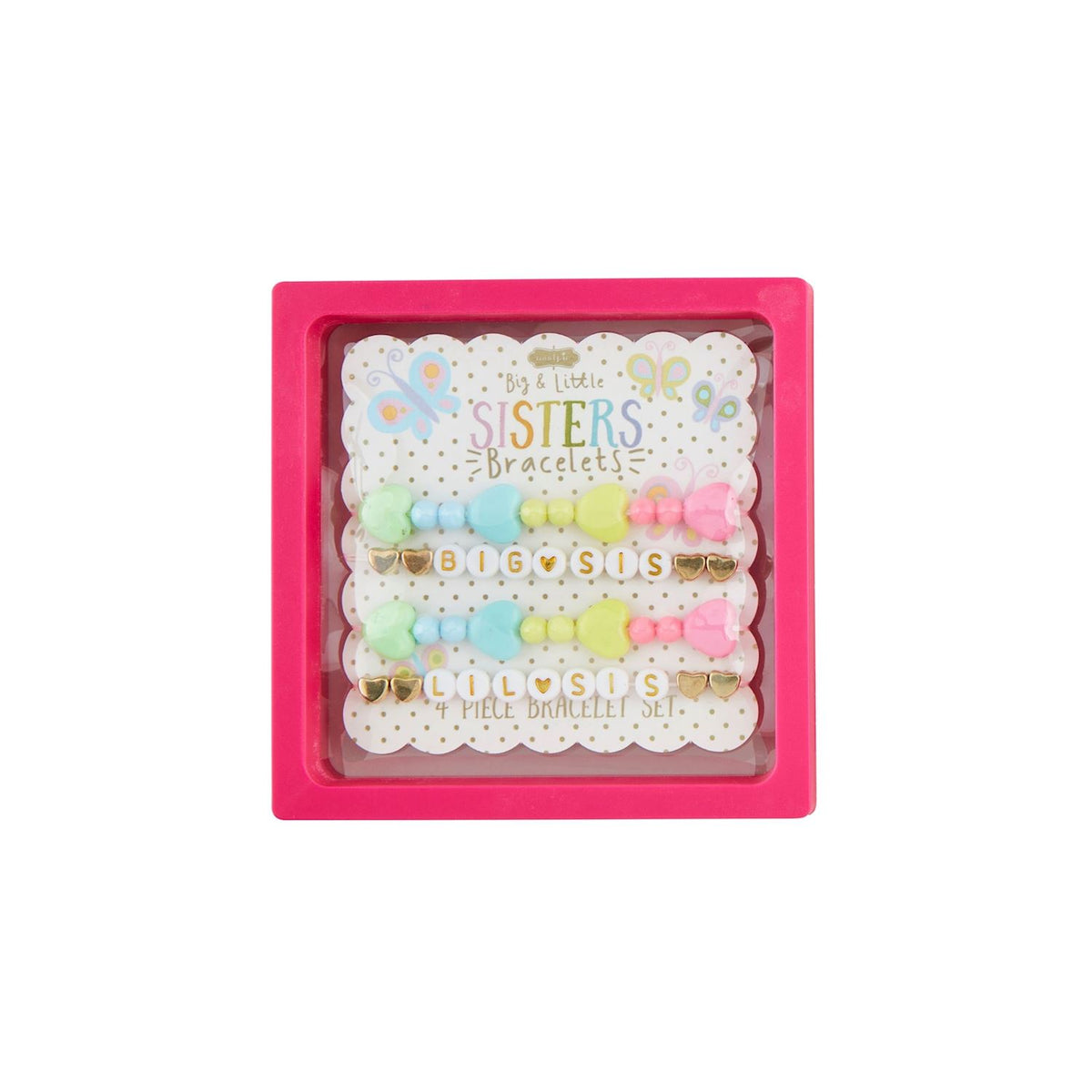 Sisters Hearts 4 Piece Petite Stretch Bracelet Set
