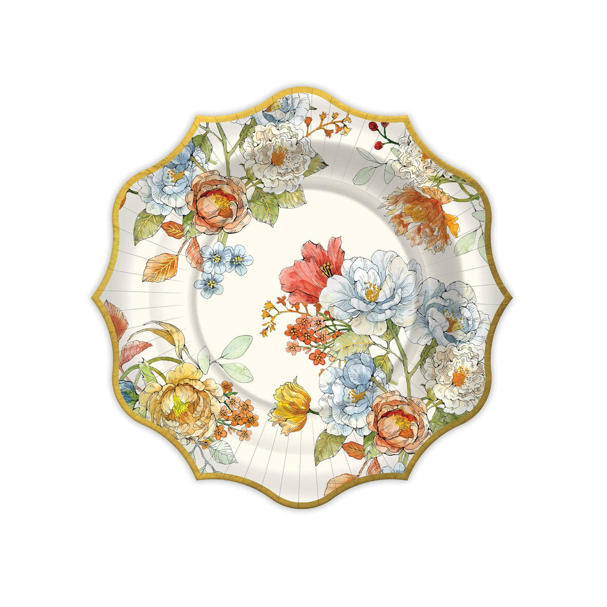 Autumn Bloom Die-Cut Paper Dessert Plate