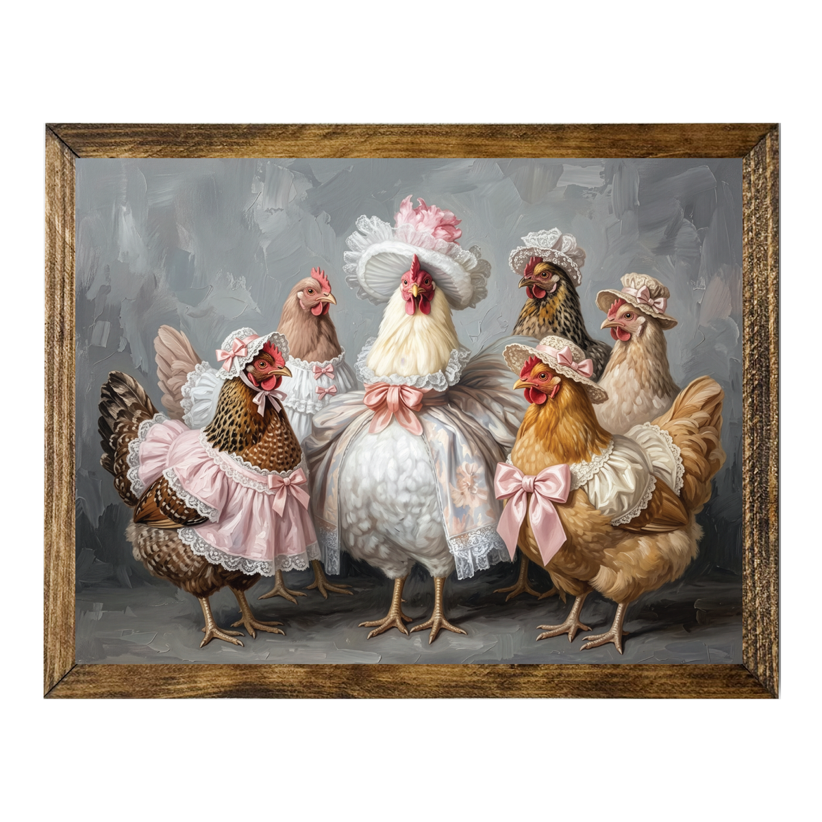 TIMBERLAND FRAME ELEGANT GIRLY DRESSED CHICKEN PHOTO