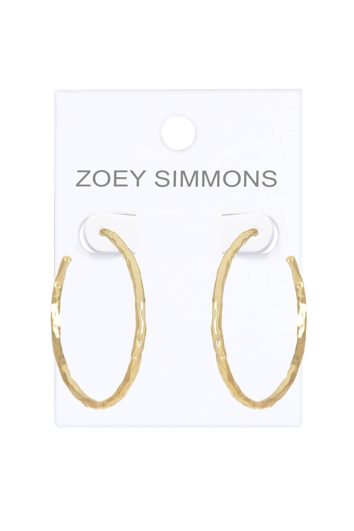 Hammered 2" Dia. Hoop Earrings In Gold - GF