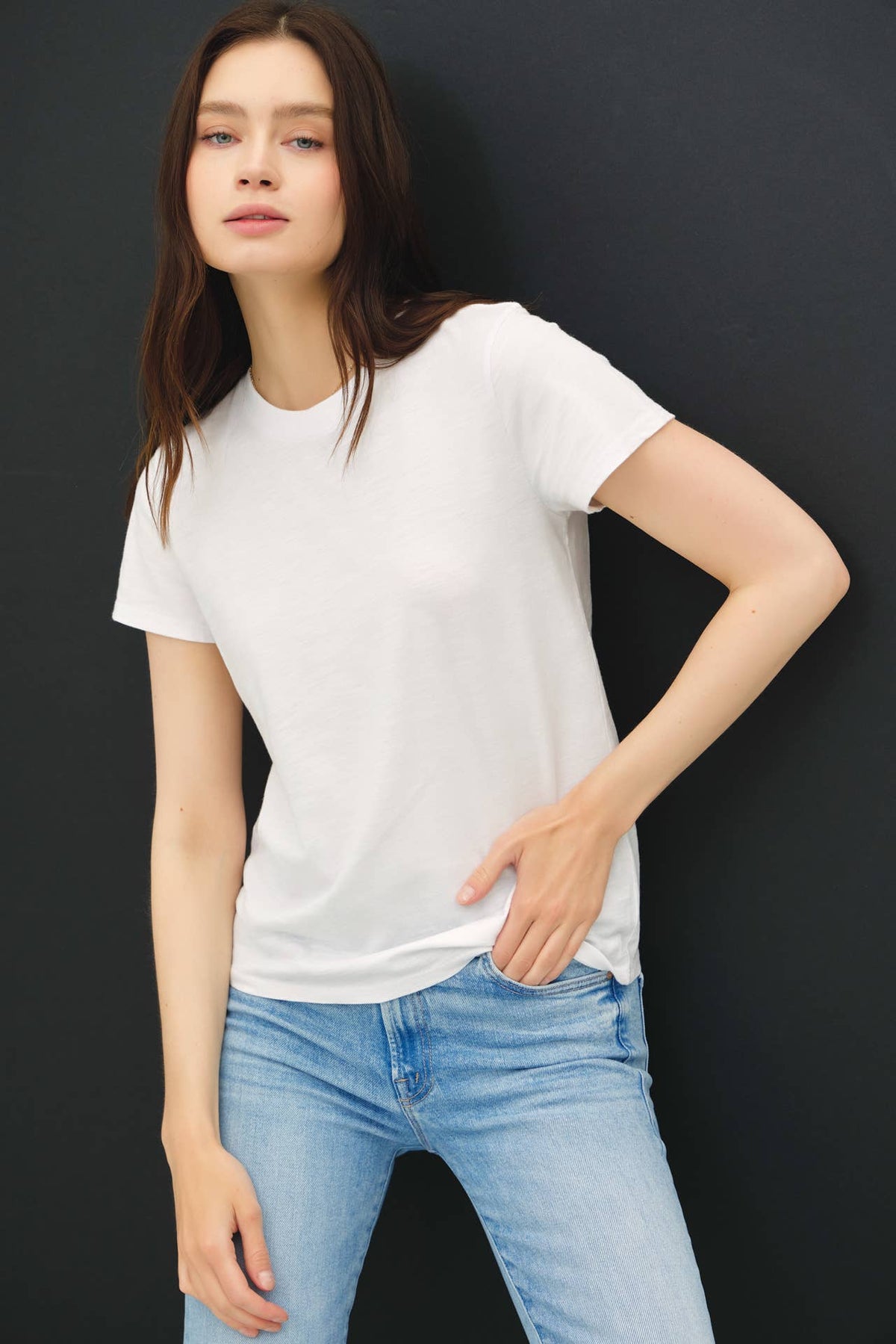 NEW COLOR-CLASSIC CUT ACID WASH COTTON T-SHIRT