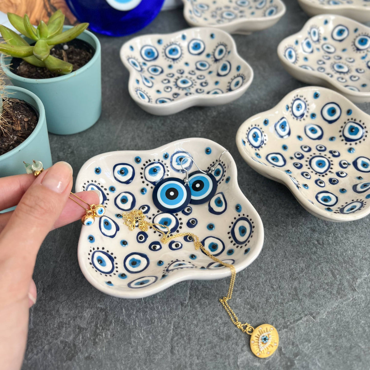 Cute Jewelry Dish, Handmade Pinch Bowls, Boho Home Decor