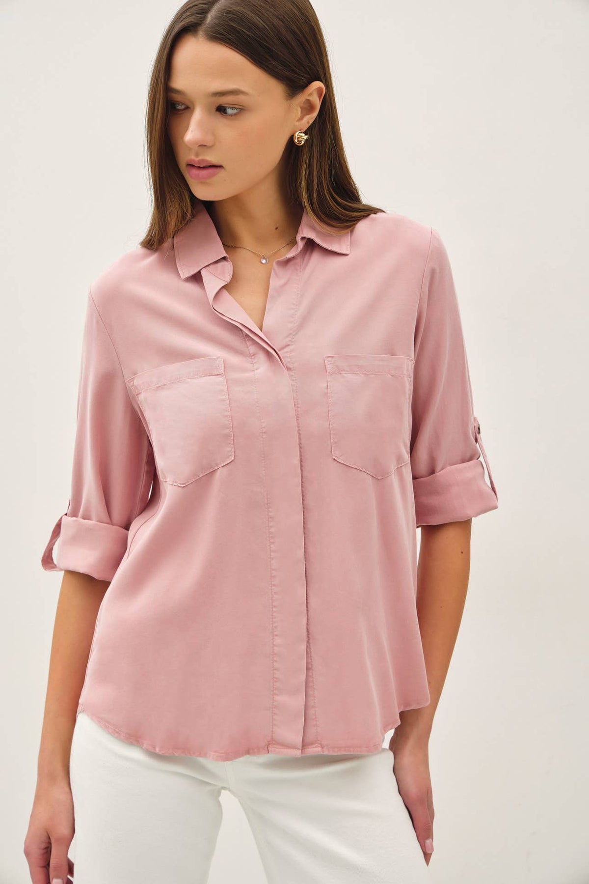 TENCEL ROLLED CUFF SHIRTS