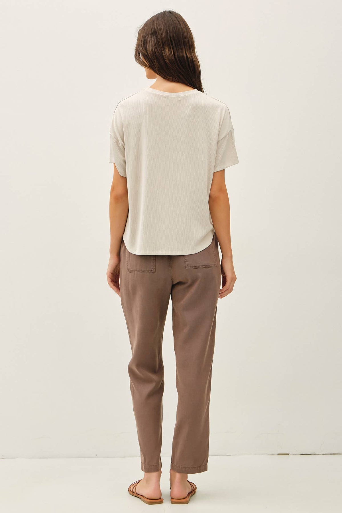 GARMENT DYE RIBBED BOXY FIT T-SHIRT
