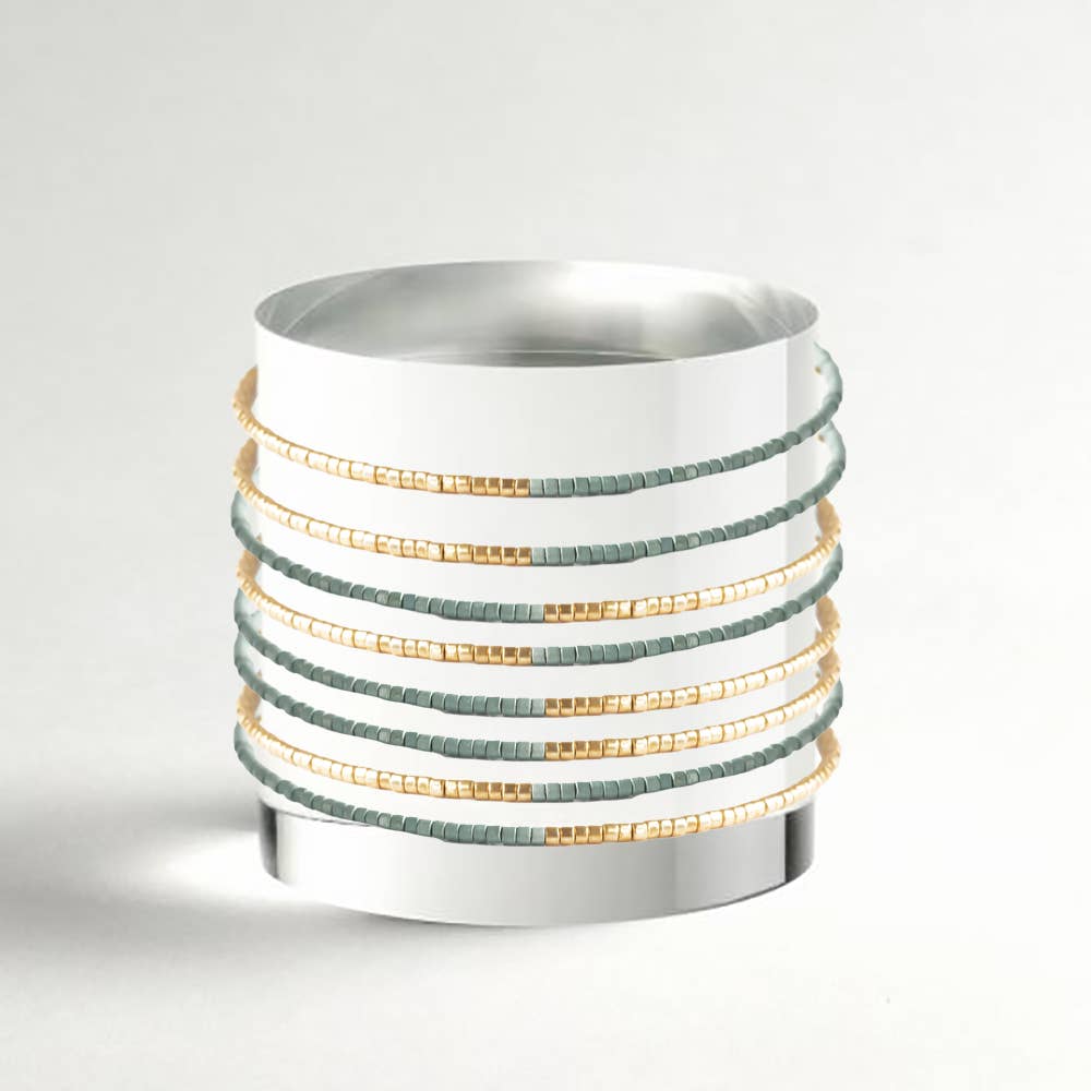 Norah Bangle-Turquoise | Beaded Bracelet | Delicate Jewelry