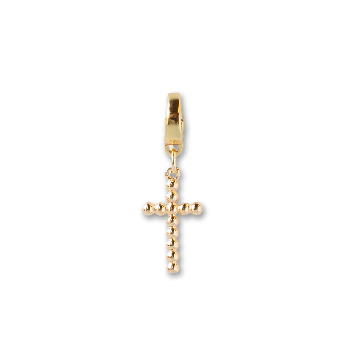 Dot Cross Charm, Gold, Charm Bar, Charm Necklace, Bag Charm
