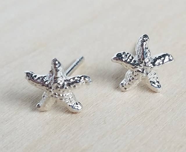 Silver Starfish Studs