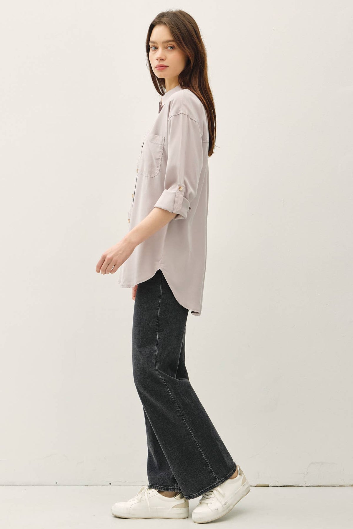 SOFT-WASHED TENCEL OVERSIZED SHIRT