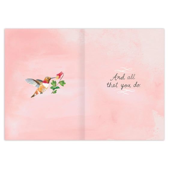 Grateful Hummingbird Thank You Card