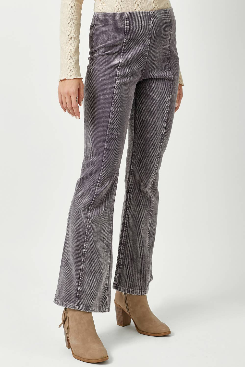 Washed Corduroy Flare Pants