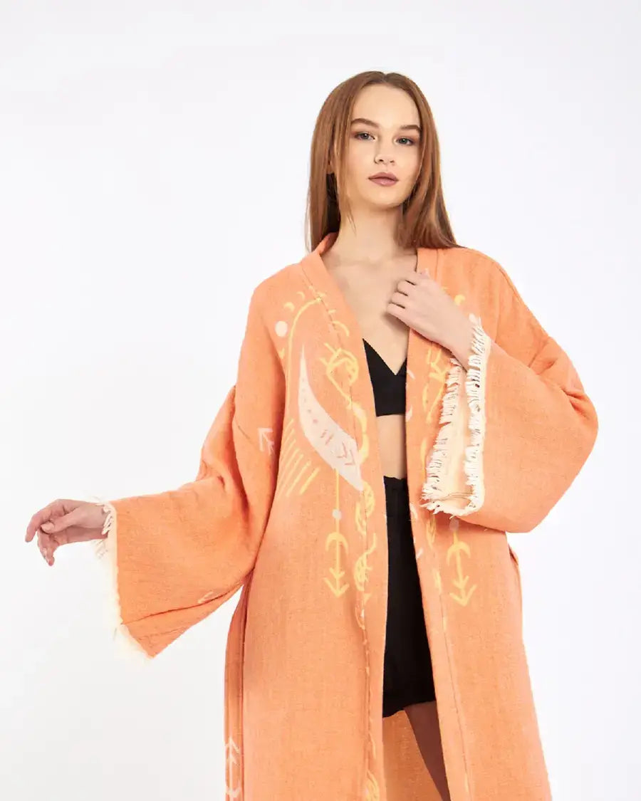 Evil Eye Kimono, Jacquard Kimono, Festival Kaftan Kimono