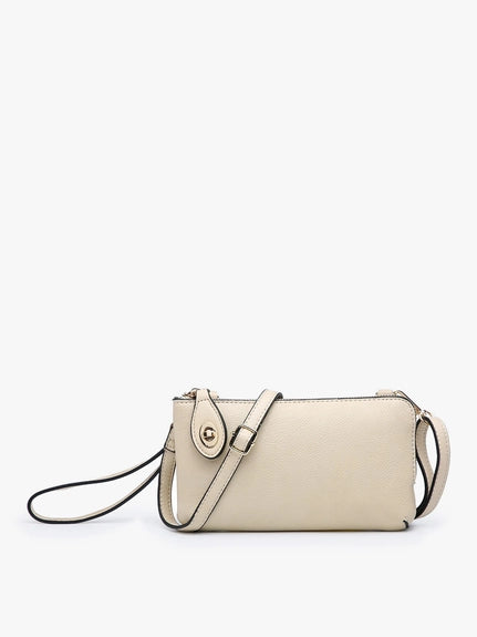 Kendall Crossbody/Wristlet w/ Twist Lock Closure - Light Beige