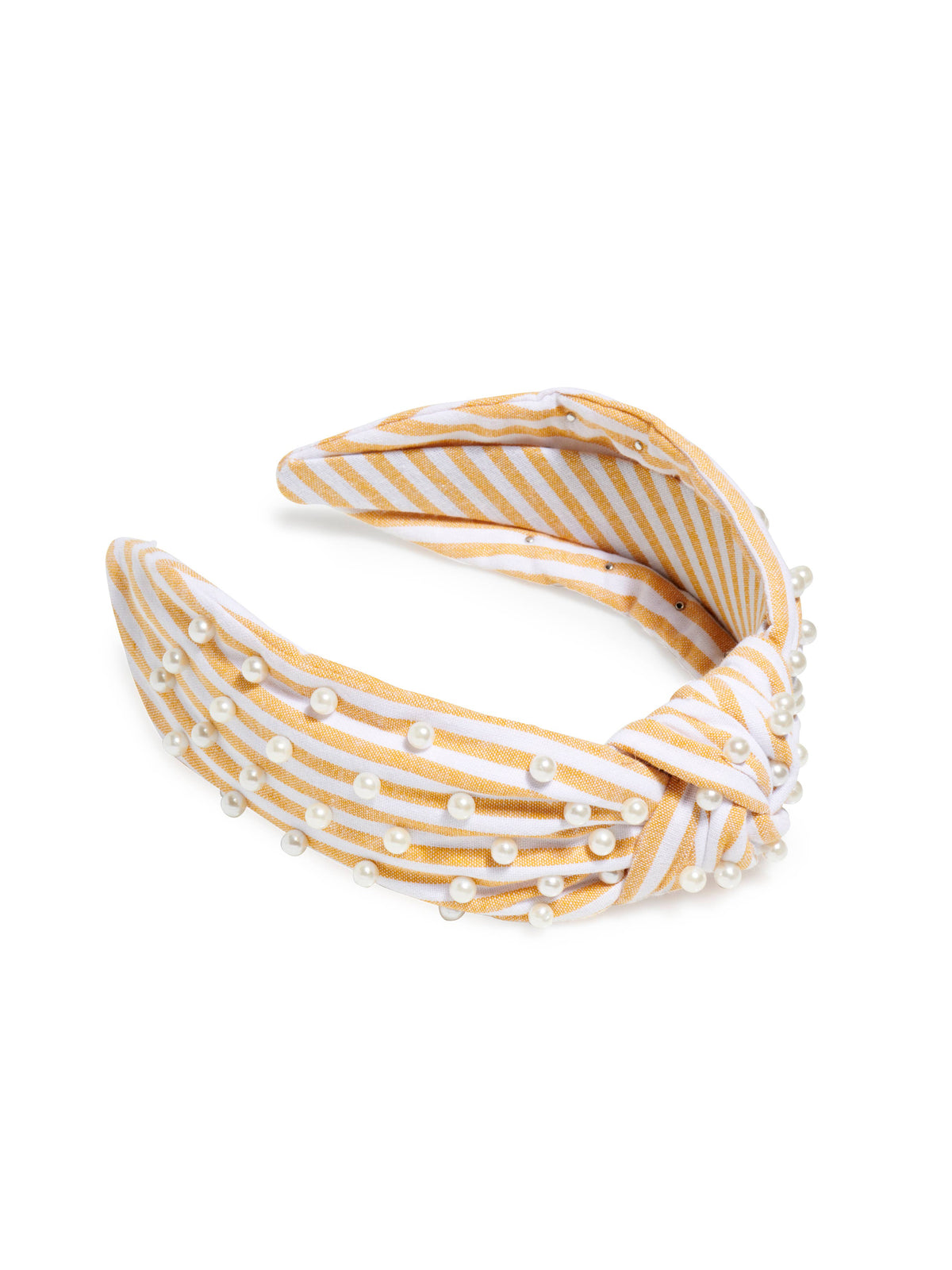 PEARLS AND STRIPES KNOTTED HEADBAND