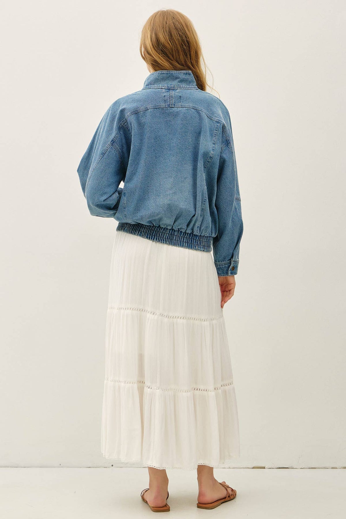OVERSIZED BOMBER DENIM JACKET