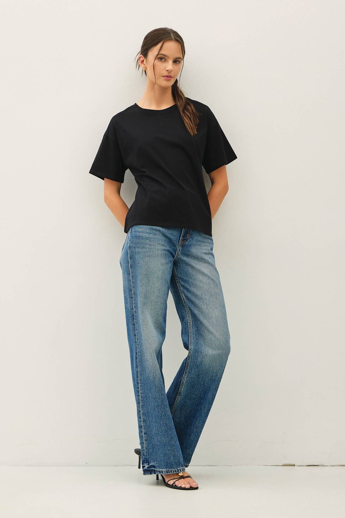 COTTON JERSEY OVERSIZED CROP T-SHIRTS