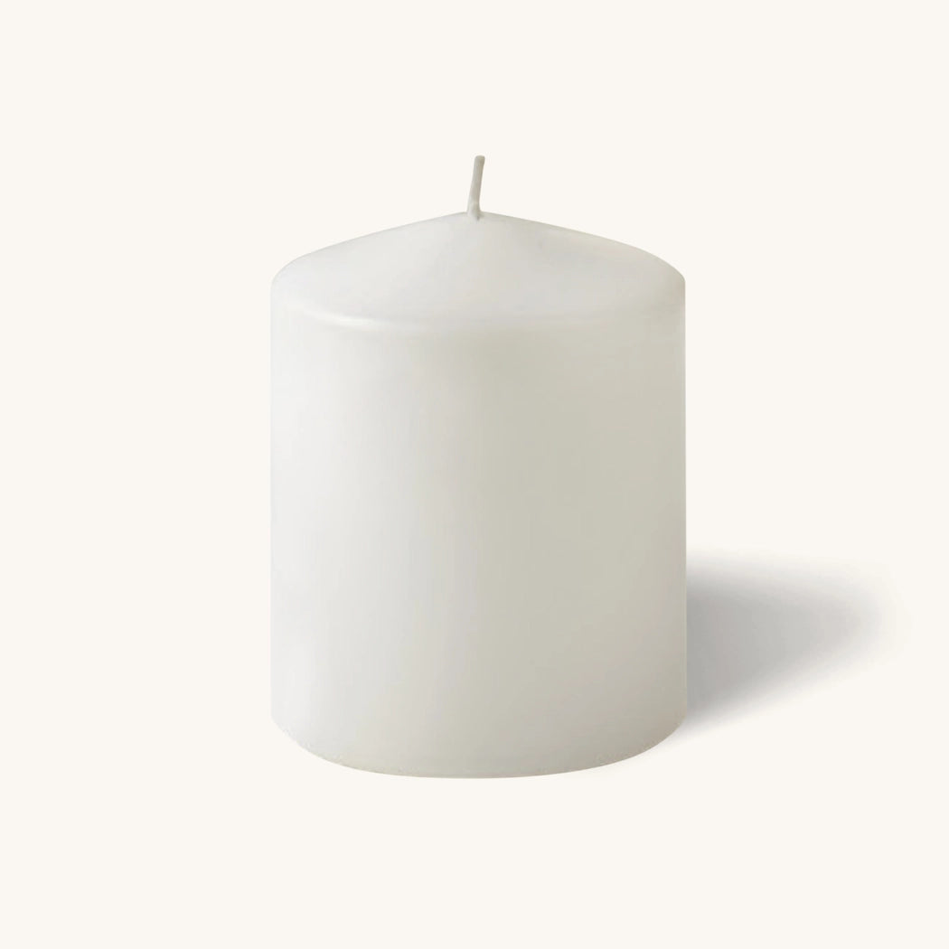 White Smokeless Unscented 3" X 4" Pillar Candle