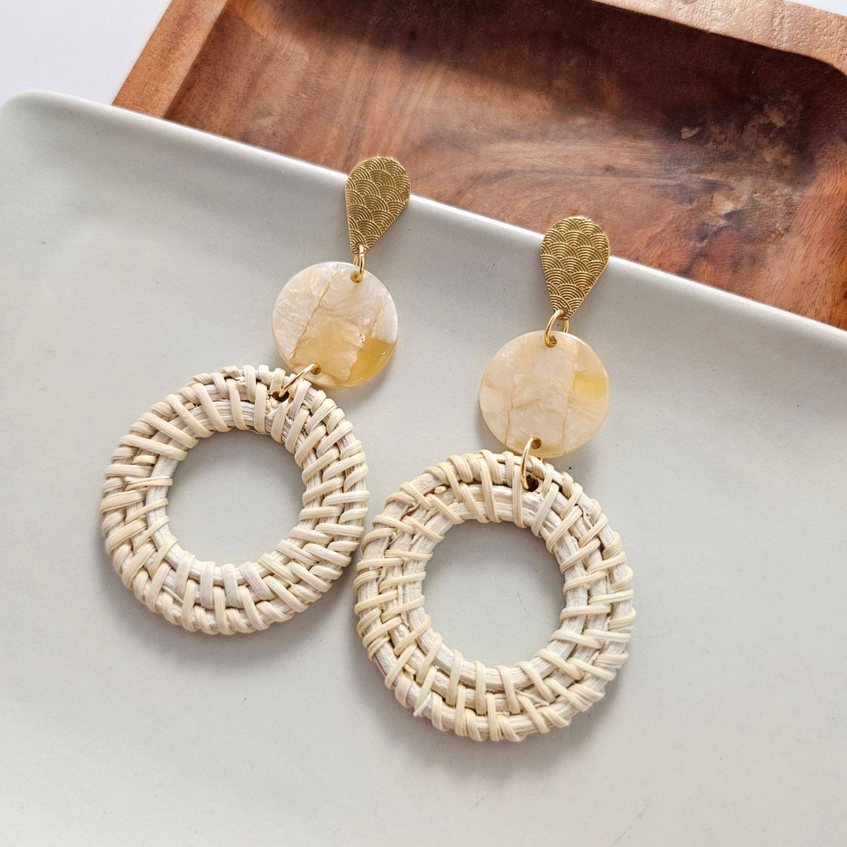 Lana Earrings - Light Rattan // Resort, Jewelry