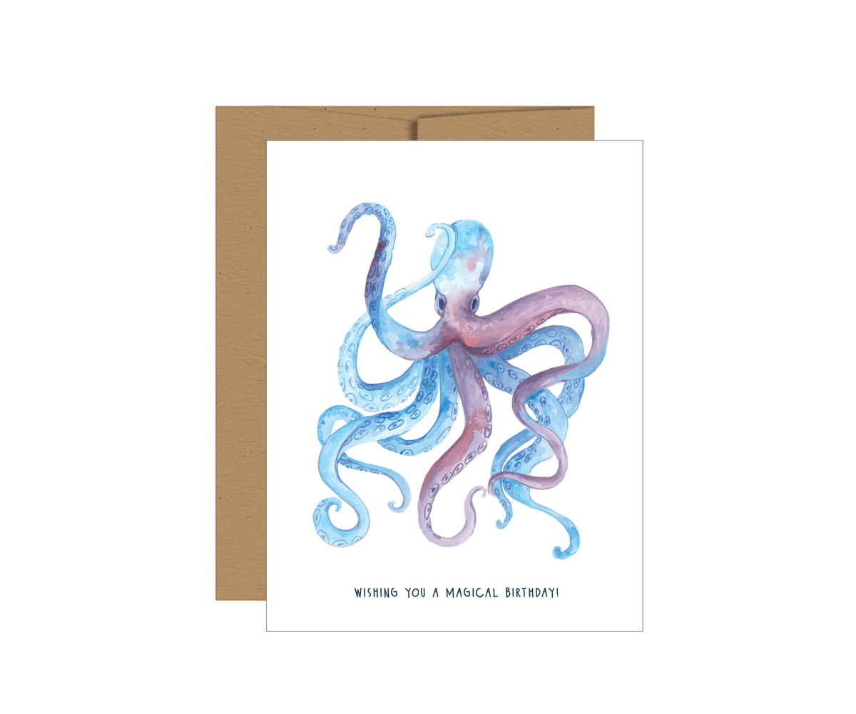 Octopus Birthday Greeting Card