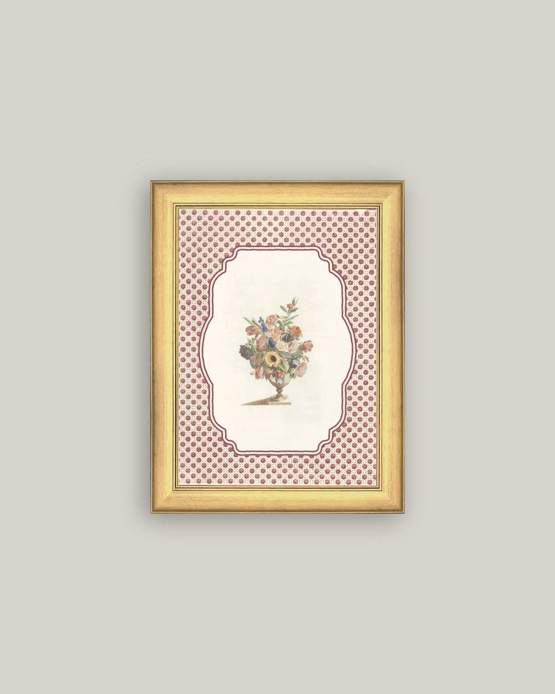 Vase of Flowers Framed Antique Art