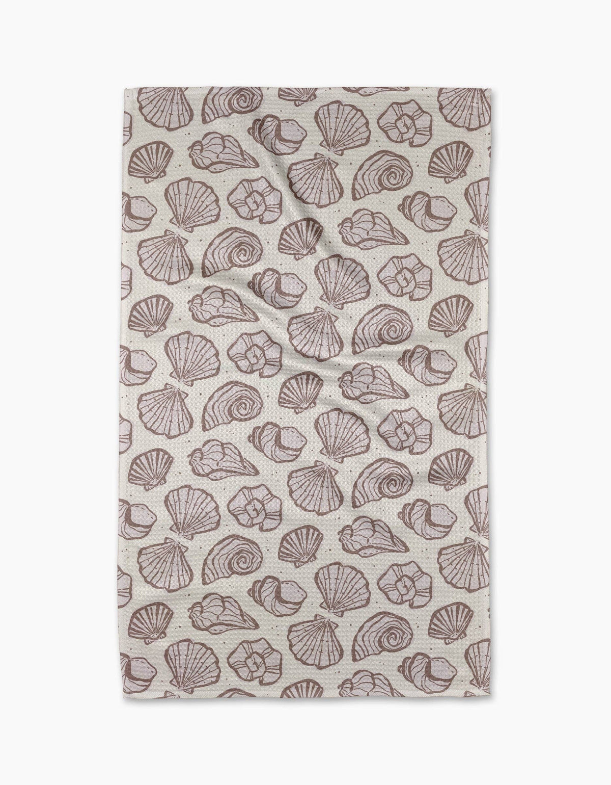 Retro Coastal Seashells in Neutral Tea Towel