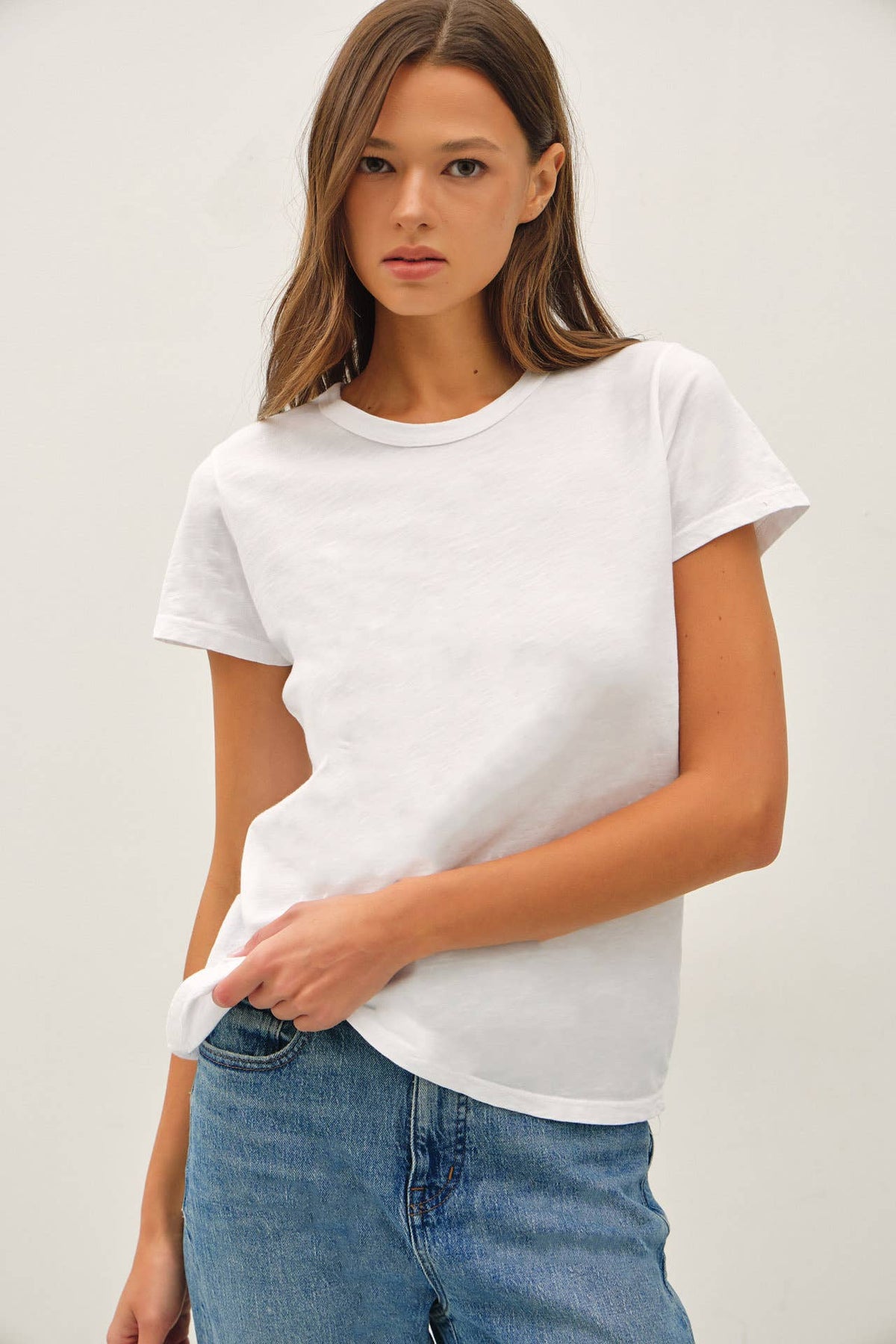NEW SHADE-GARMENT DYED COTTON SLUB TEE