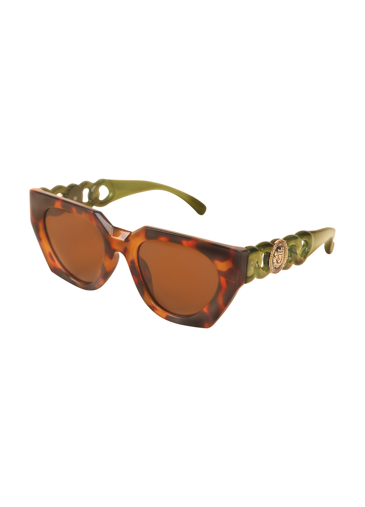 Luxe Zelia Sunglasses - Tortoiseshell/Olive