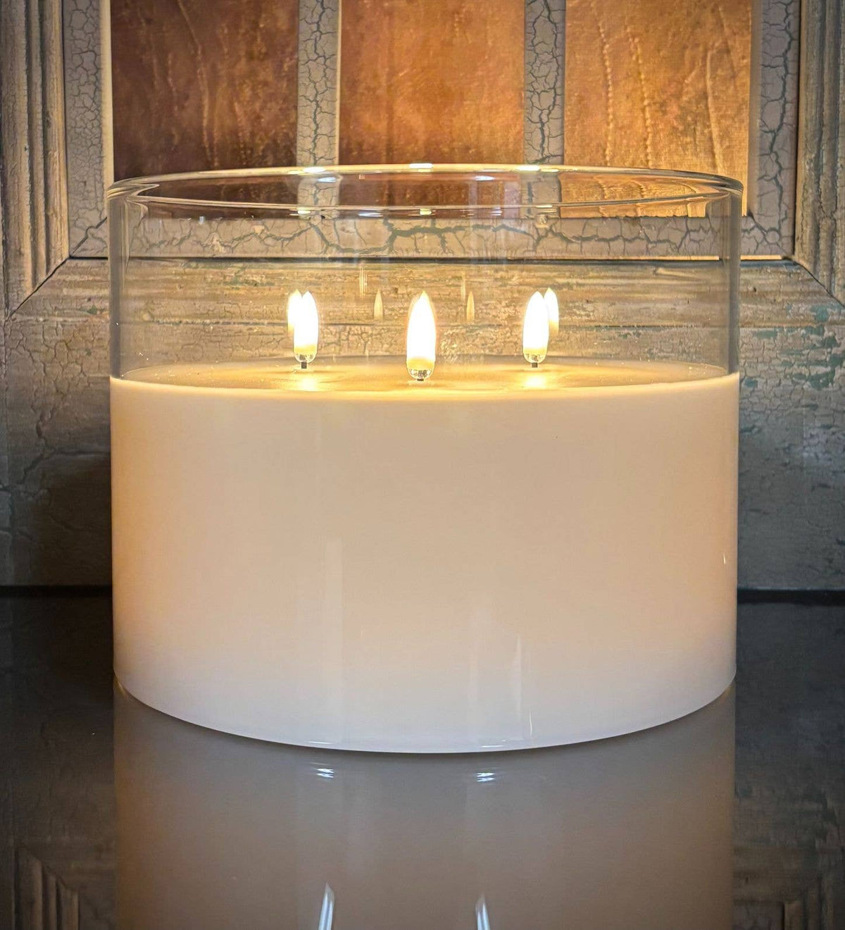 RADIANCE EMBER TRI-WICK CANDLE, SIMPLY IVORY 8X6″