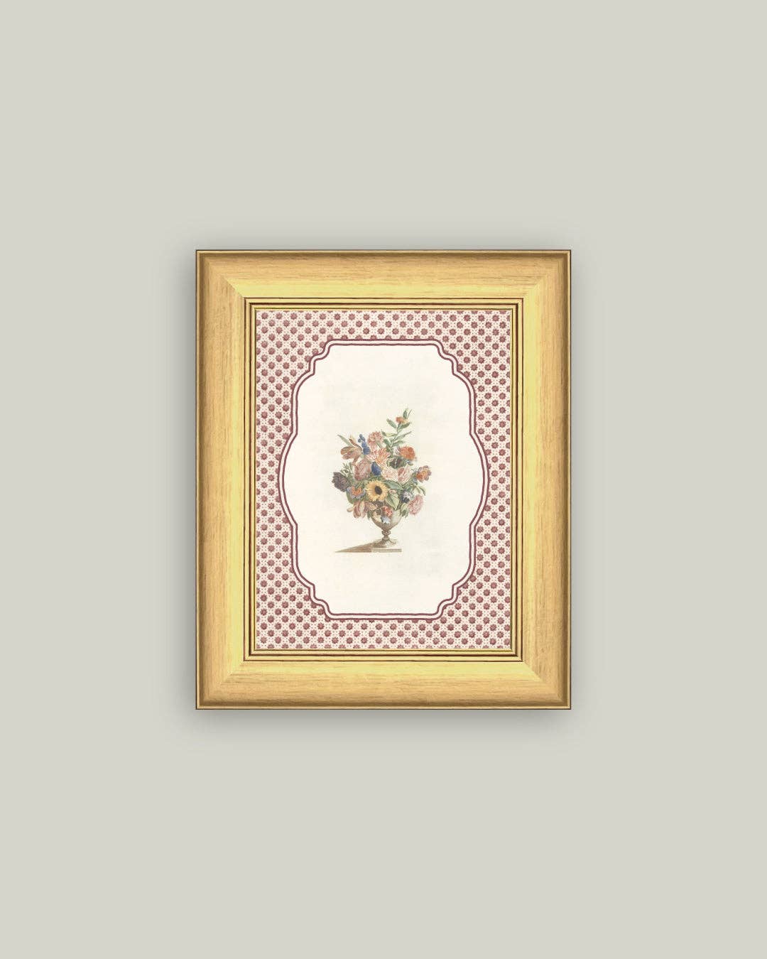 Vase of Flowers Framed Antique Art