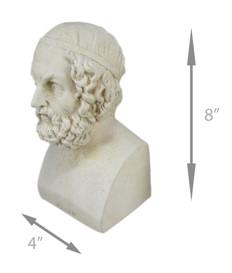 Aristotle and Homer Bust Antique White Plaster Bookends