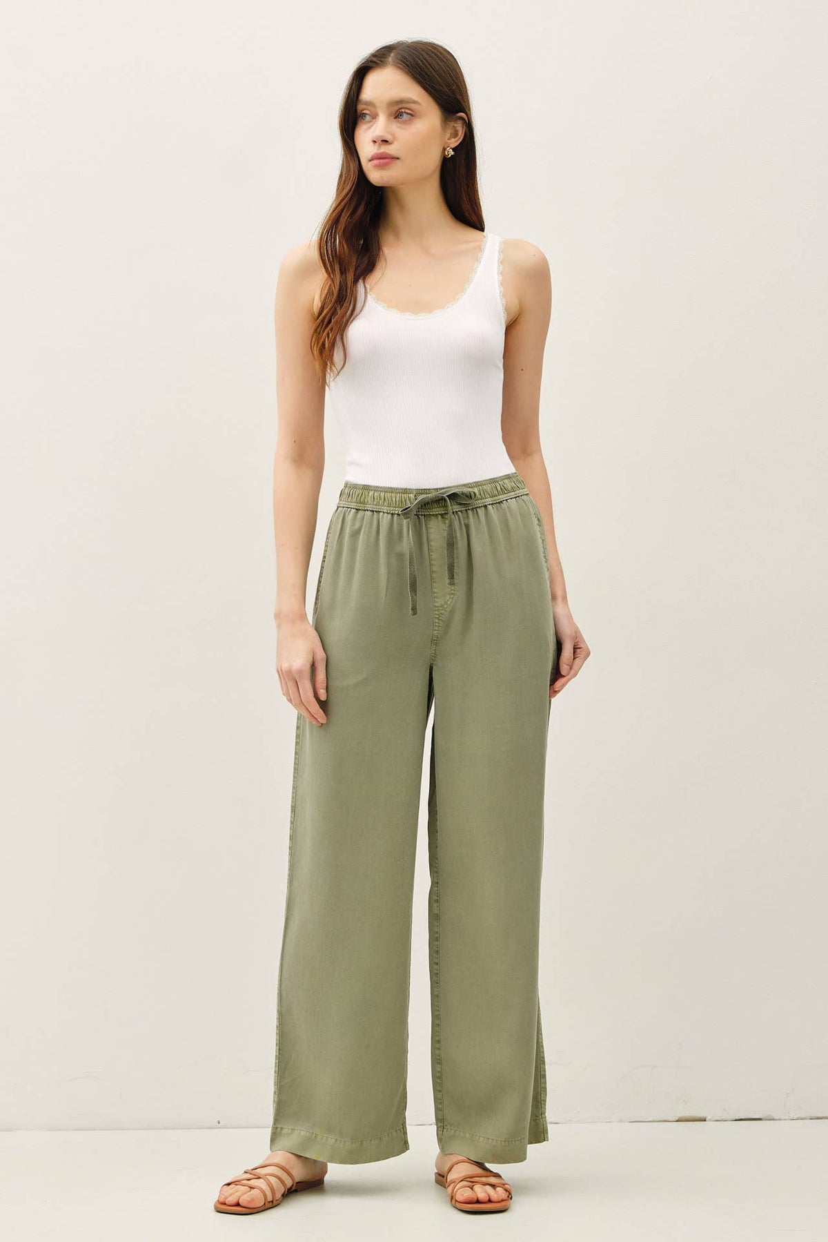 TENCEL WIDE LEG PANTS