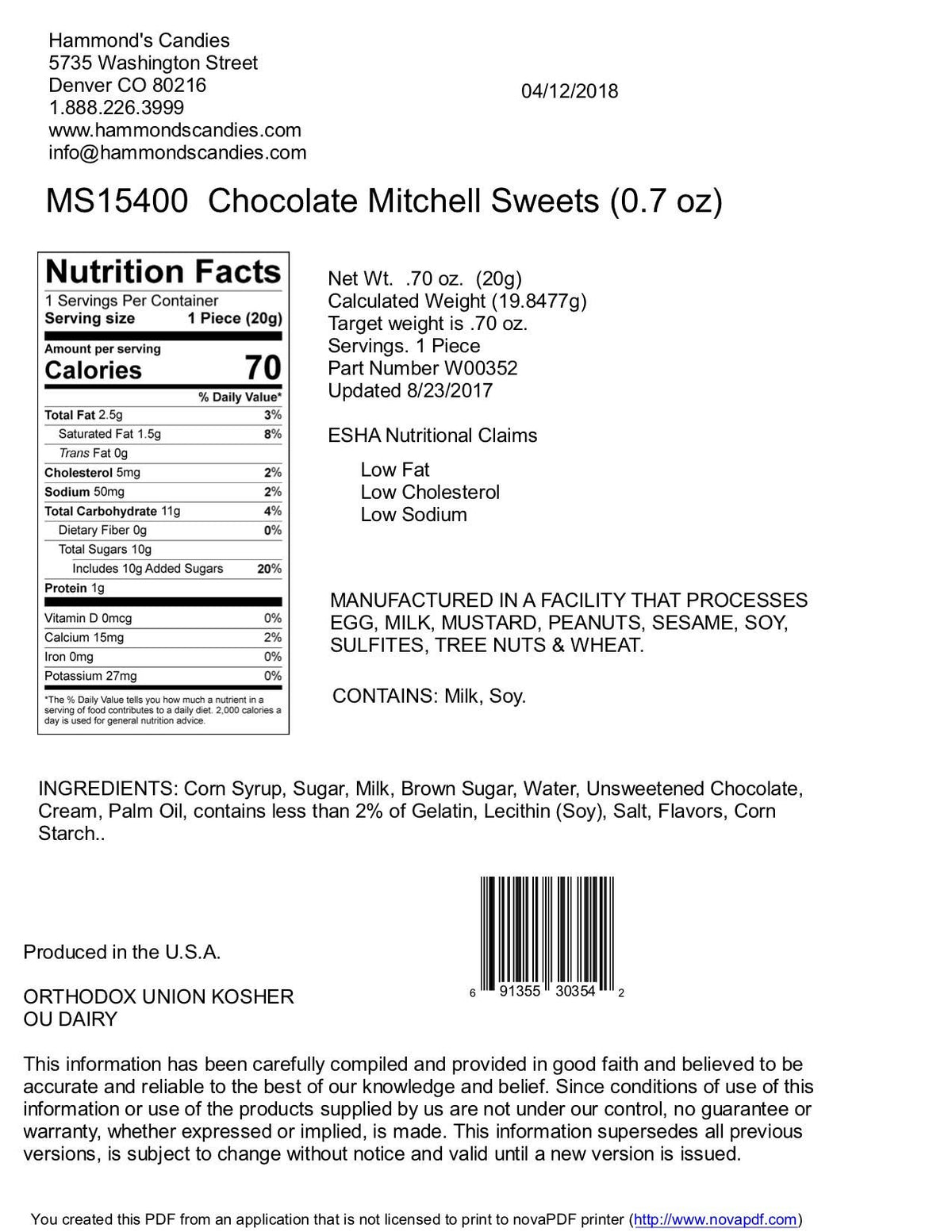 Mitchell Sweets - Chocolate Caramel Marshmallows